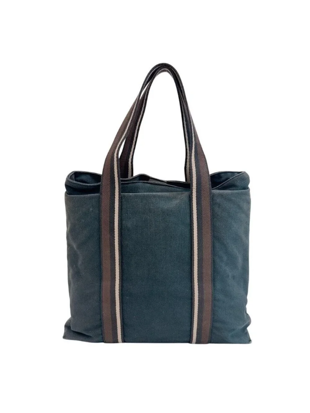 Hermes Troca Horizontal Canvas Tote Bag Black